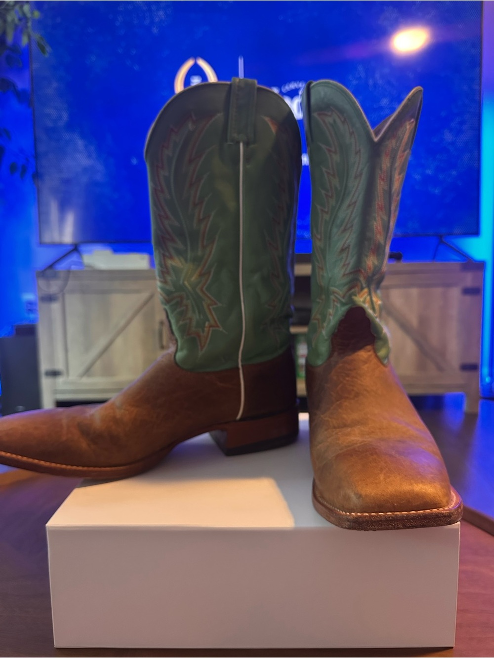 Vintage Nocona Green Western Boots
